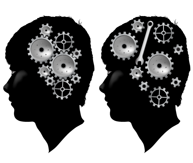 Head Silhouette Full of Gears | Cheap Vector Art - Click Image to Close